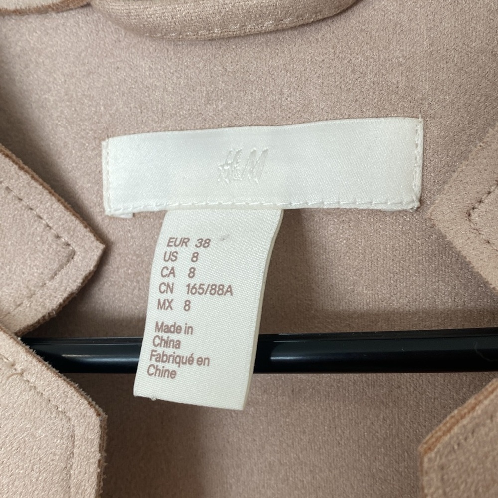 🌼 H&M Tan Longline Suede feeling/looking material Blush Coat - Picture 5 of 13